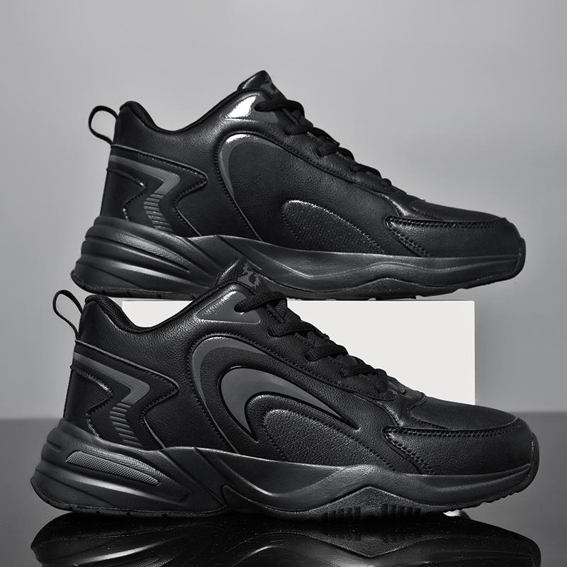 PU Kožené Tenisky Pánske Ležérne Topánky Športové Chlapčenské Čisto Čierne Plus Veľká Veľkosť 47 48 Tenis Masculino Zapatillas Deportivas Hombre