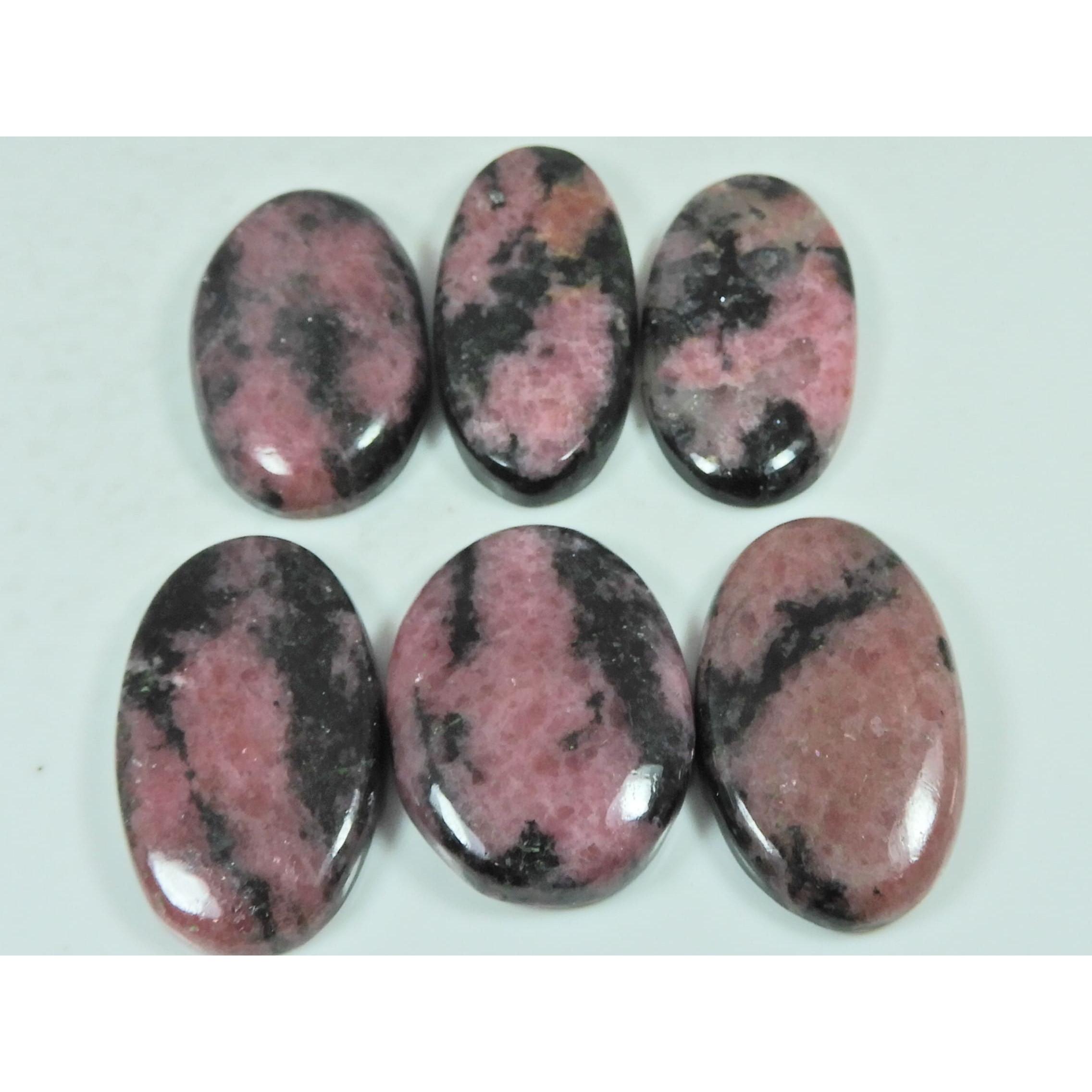 340Cts. Natural Rhodonite Oval Shape Cabochon Loose Gemstone 06 Pcs Lot C-2925