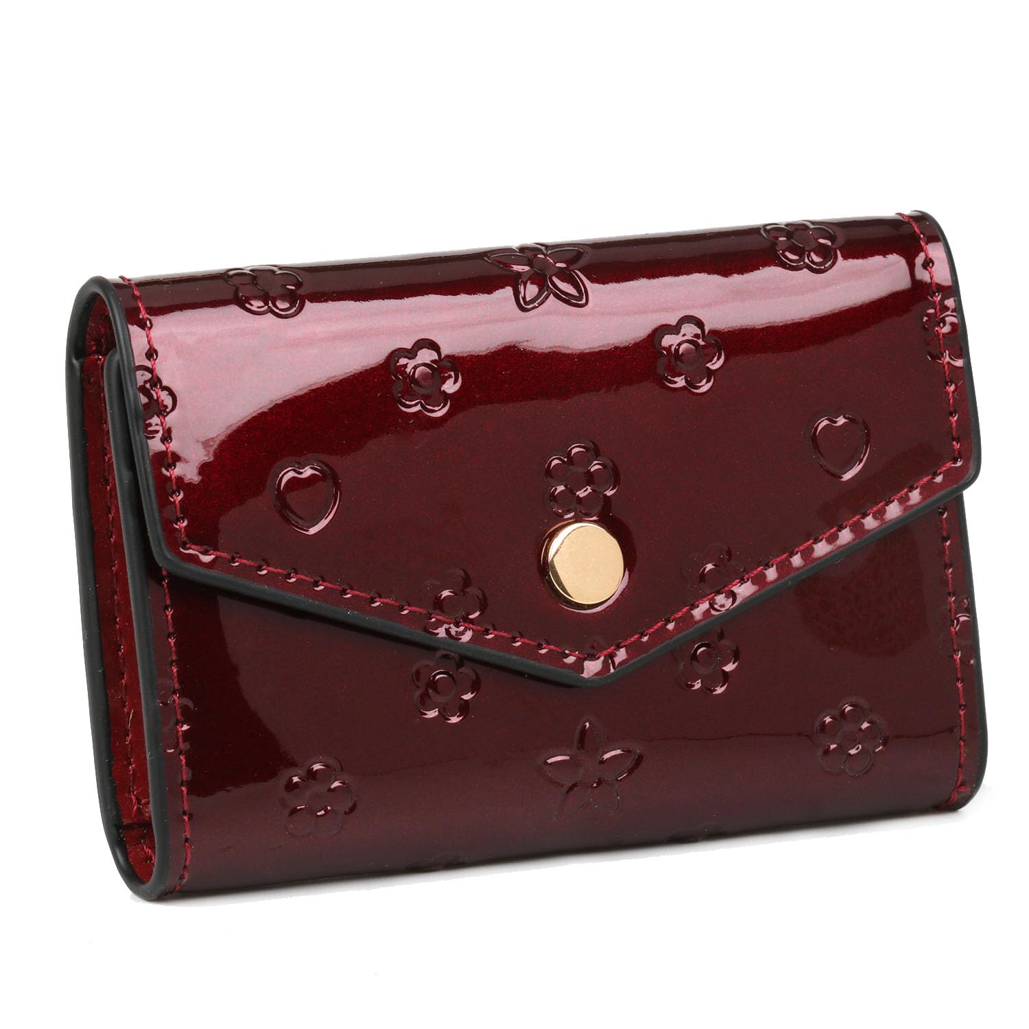 

Fair Fairy Genuine Cowhide Embossed Key Case for Men and Women with 6 Key Hooks (180601) (Wine Red)