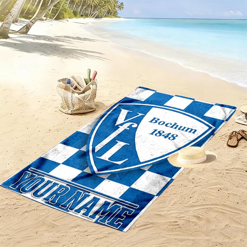 Custom Name Vfl Bochum 1848 Print Beach Towel, Large Soft Quick Dry Towel for Beach Camping Swimming