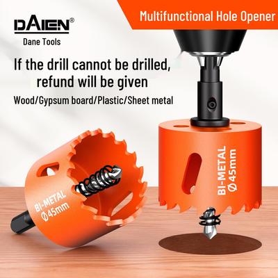 Bimetal Hole Saw for Woodworking: Drill Bit for Wood, Drywall, Metal, Plastic & PVC - 75mm Downlight Hole Enlarger.