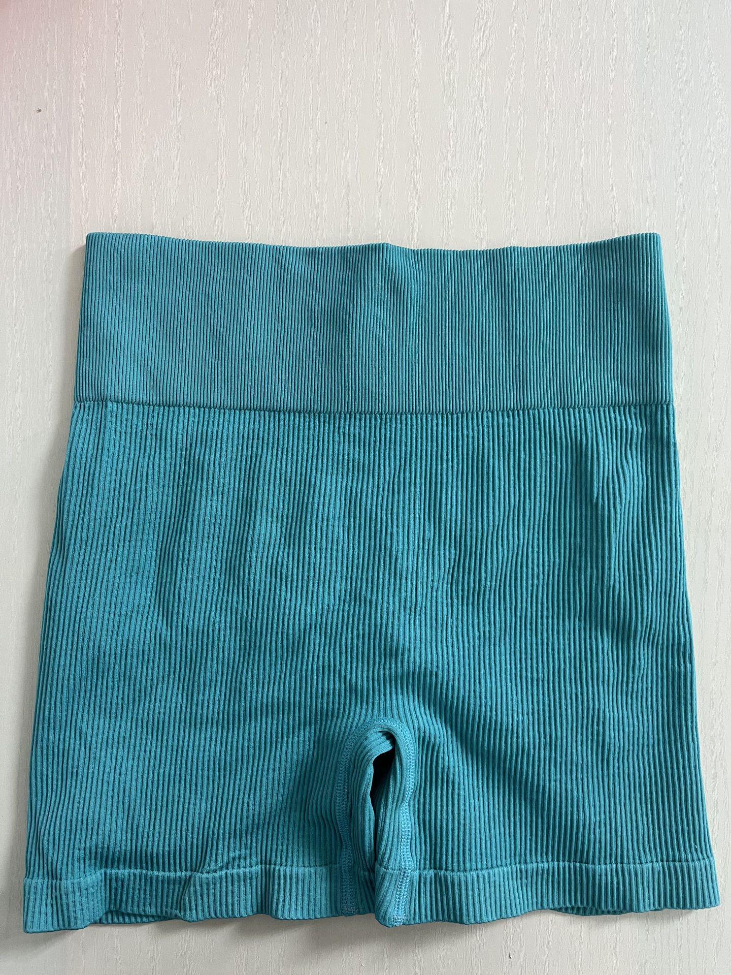 

Бесшовные рубчатые шорты для йоги с высокой посадкой для фитнеса и бега L/XL зелёный