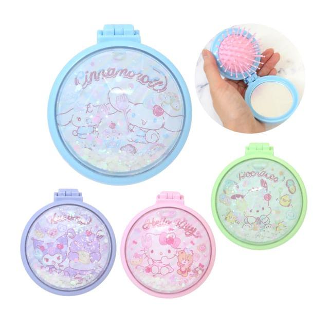 УНИКАЛЬНЫЙ - Зеркальце и расческа Sanrio Kira Kira Cinnamoroll - 67×75×37mm