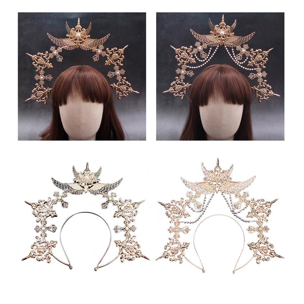 Double Layer Angel Wing Hair Hoop Cute Christmas Hair Holder New Year Party Costume Headwear for Teenagers