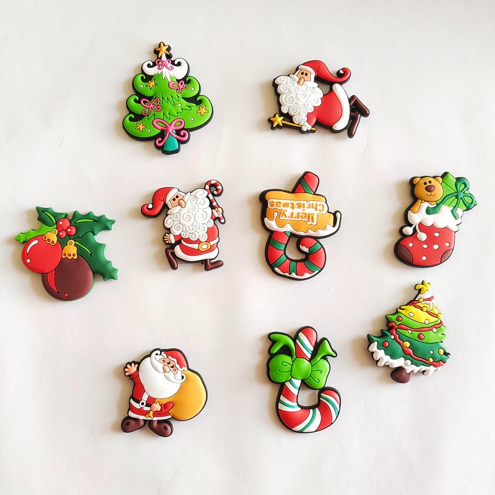 Creative Christmas Fridge Magnet Set Cartoon Christmas Decoration Magnetic Refrigerator Stickers for Kids New Year Decor Gifts
