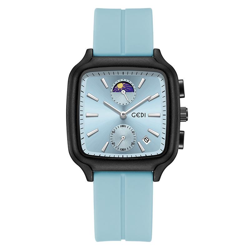 

Magnetic Buckle Silicone Watch Unisex Small Three-Pin Business Watch Waterproof Calendar Moon Phase Premium Watch