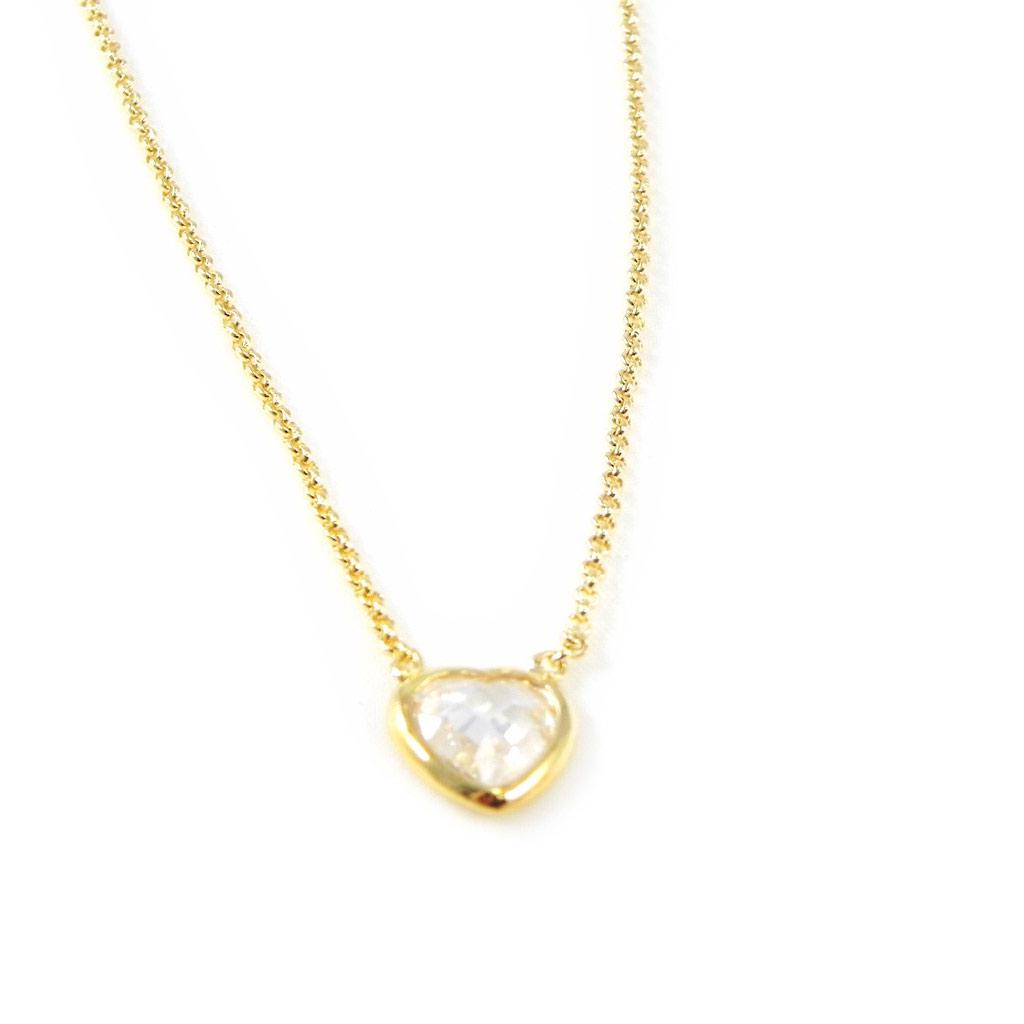 Les Trésors De Lily [H0500] - Gold-plated Necklace 'Love' White Gold - 10x10 Mm