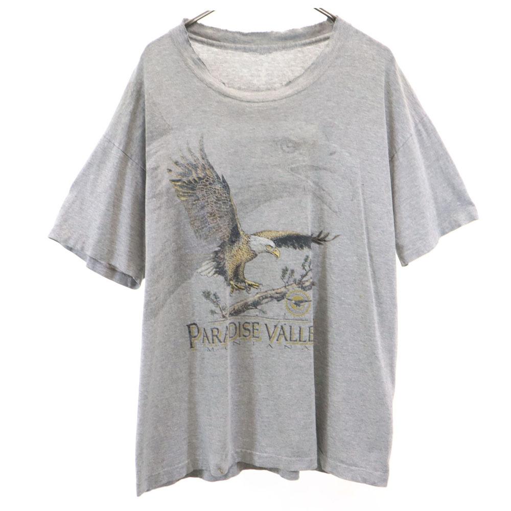 OLD 90s Double-sided Printing Short Sleeve T-shirt Gray Men's Used