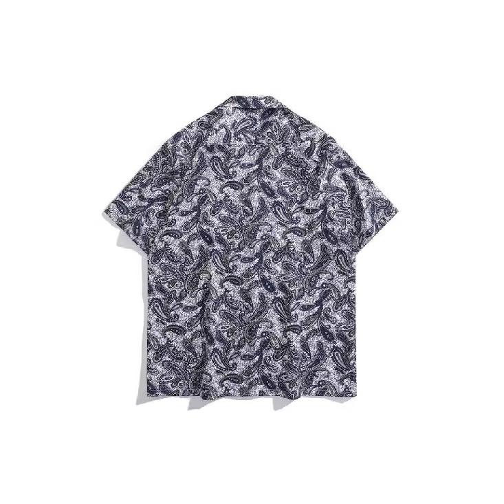 Design Floral Shirt Men's Hong Kong Style Retro Trendy Niche Couple Loose and Lazy Style Korean Style Short Sleeve Shirt
