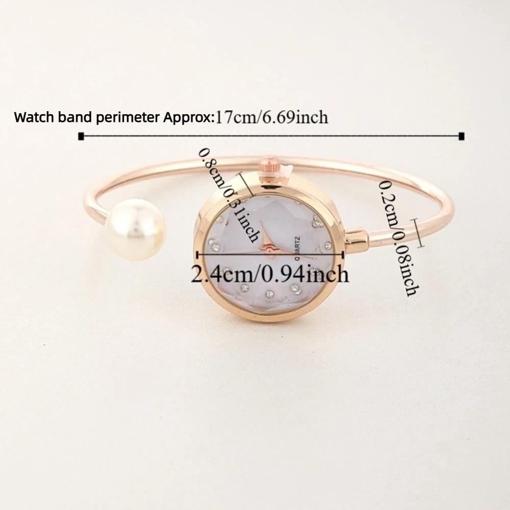 Gemstone Quartz Quartz Wristwatch Elegant Rhinestone Dial Watch Gift Pearl Bracelet Watch  Wedding