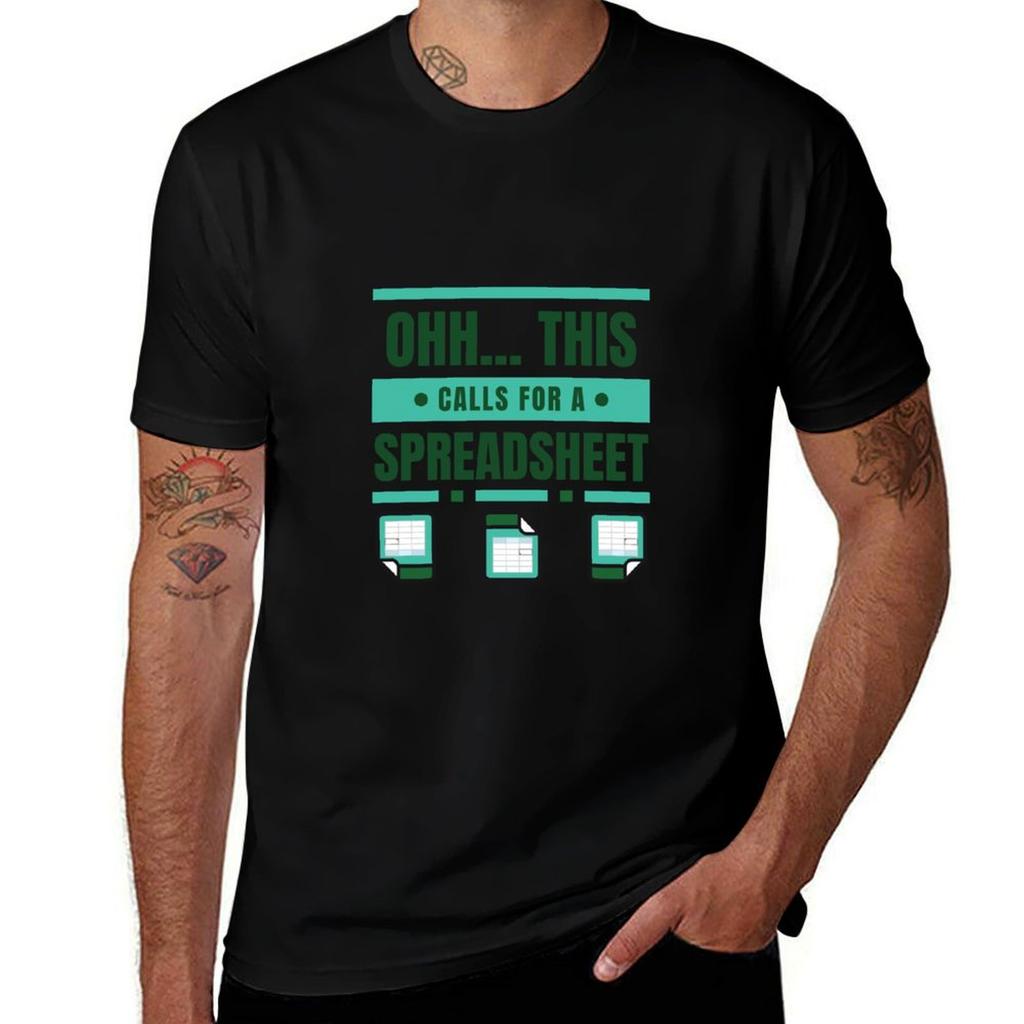 Ohh This Calls For A Spreadsheet White TShirt Large Size Loose Casual Tee