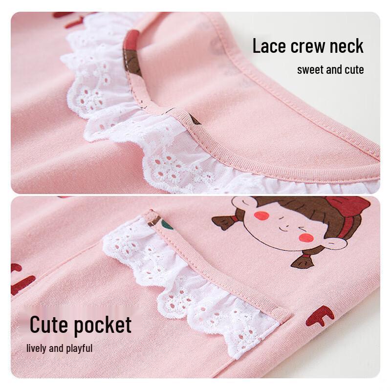 Ding Guagua Girls' Princess Style Cotton Nightdress