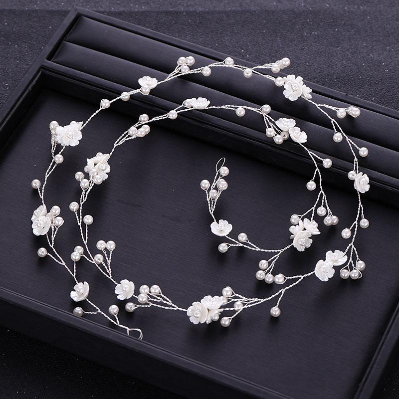 Trendy Pearl Flower Hair Band Headdress Bride Headdress Princess Hair Band Wedding Tiara Gold Headdress Bride Hair Accessories