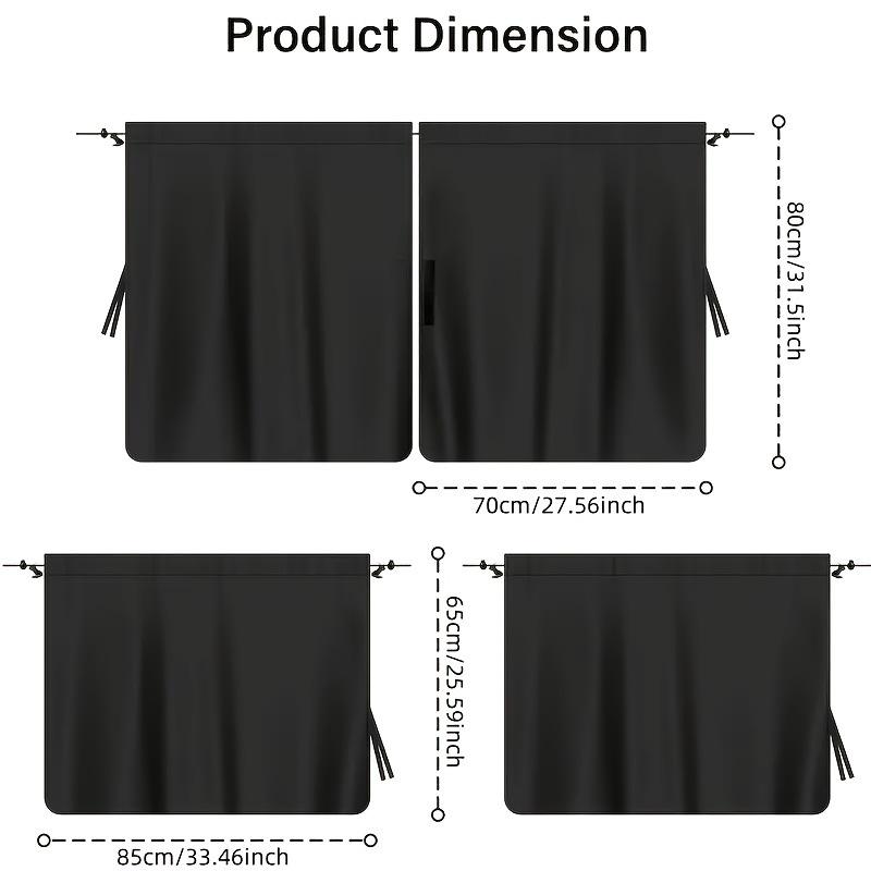 Black Privacy Partition Curtain for Car: Heat Insulation & Sun Protection