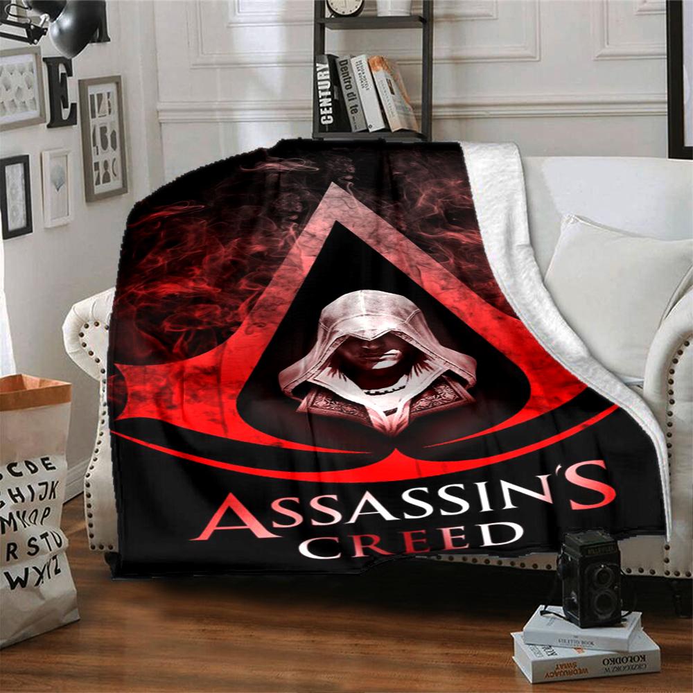 Koc z nadrukiem z motywem Assassin's Creed - Idealny na kanapę, łóżko, podróże i do użytku na zewnątrz | Można prać w pralce, przytulny i trwały.