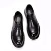Spring & Autumn Men's Round Toe Cowhide Lace-Up Leather Shoes - Trendy Business Casual Formal Footwear