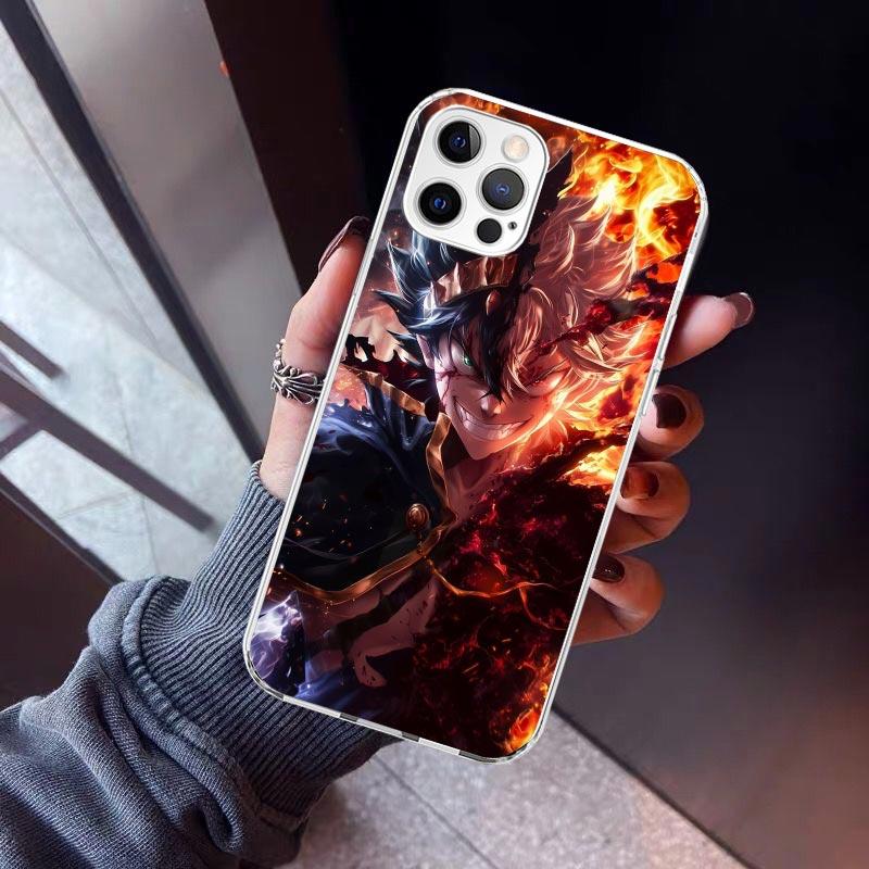

Black C-Clovers Anime Phone Case For iPhone 17 Air 11 13 Mini 14 15 Plus 16 12 Pro Max 16E SE 7 8 Pattern Soft TPU Back Cover 1 iPhone 13