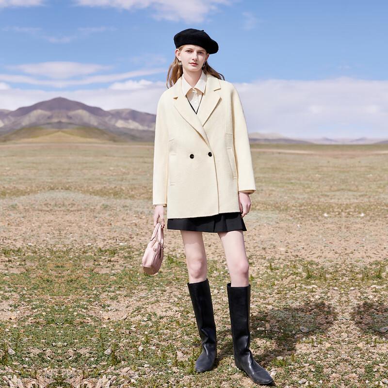 Women's 100% Wool Double-Faced Mid-Length Loose Coat