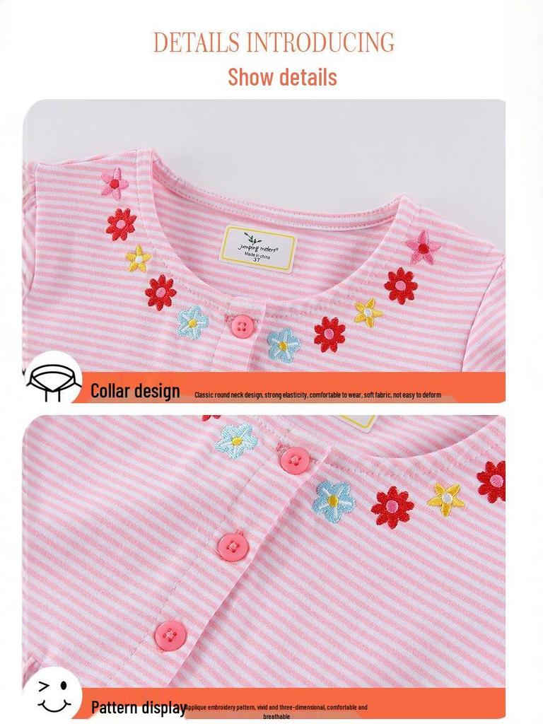 Spring/Summer Embroidered Cartoon Girls' Dresses - Trendy European & American Style