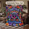 Pug Theme Throw Blanket Custom Name Text Personalized Blanket Soft Cozy Blanket for Home Sofa Bed