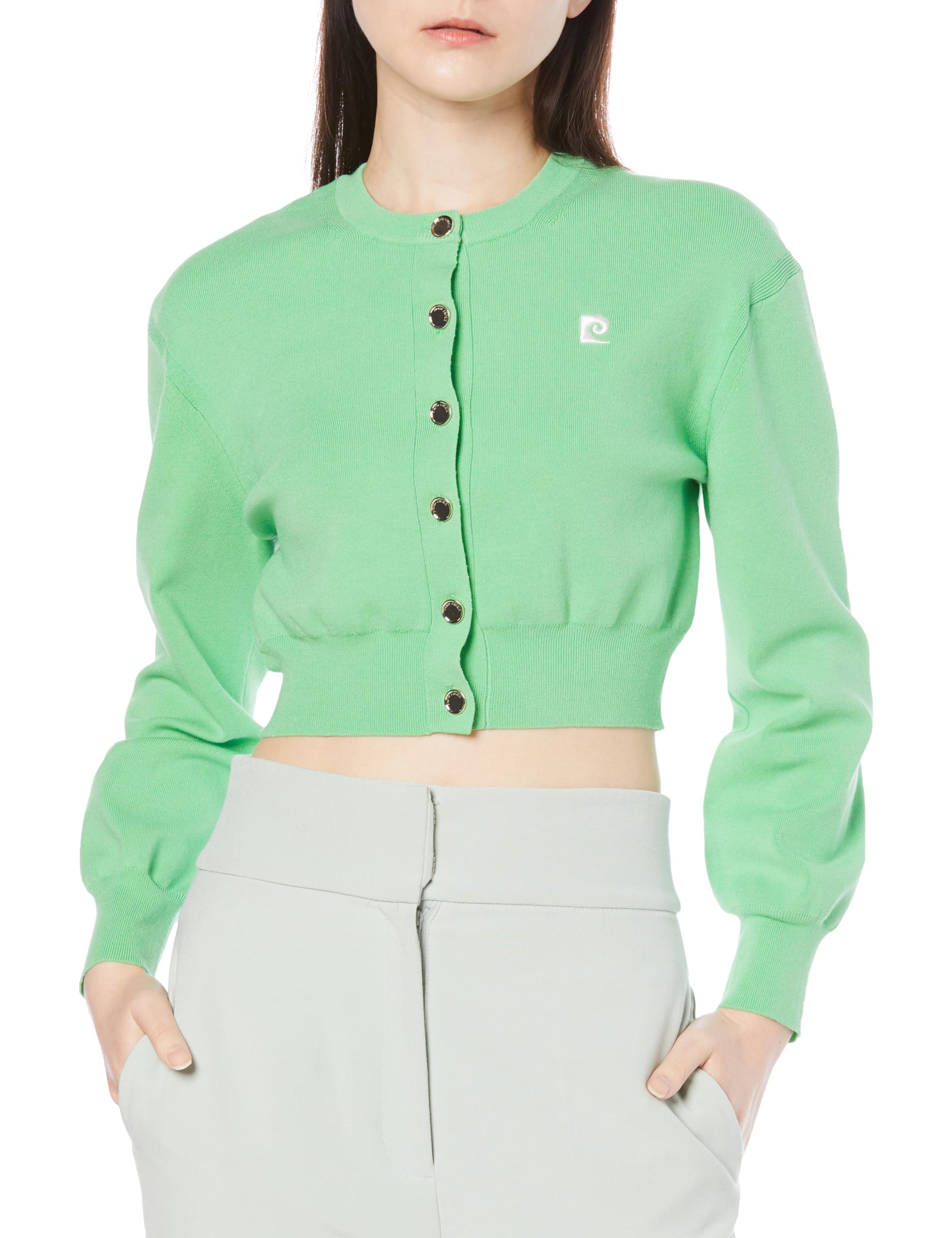 

FRAY Pierre Cardin Emblem Crew Cardigan FWNT241814 Green I.D. Women s зелёный