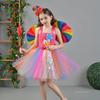 Rainbow Tutu Dress Cute Chicas Sweet Lollipop Cosplay Dress Up Purim Festival Celebration Costume Candy Design Enfant Clothes