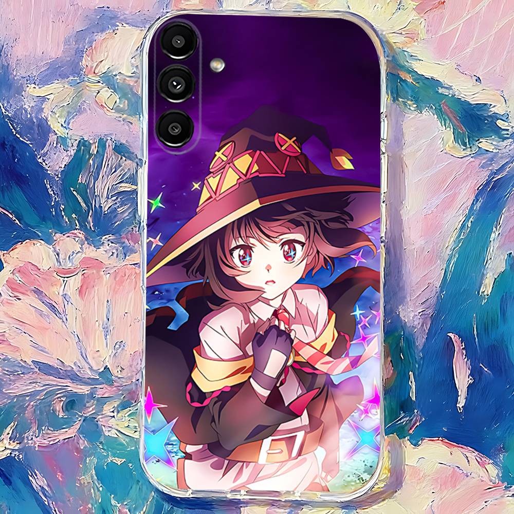 Megumin Anime K-KonoSubaS Phone Case For Samsung S24,S25,S30,S23,S21,S22,S20,S10,5G,FE,lite,PIus,Ultra Clear Transparent Cover