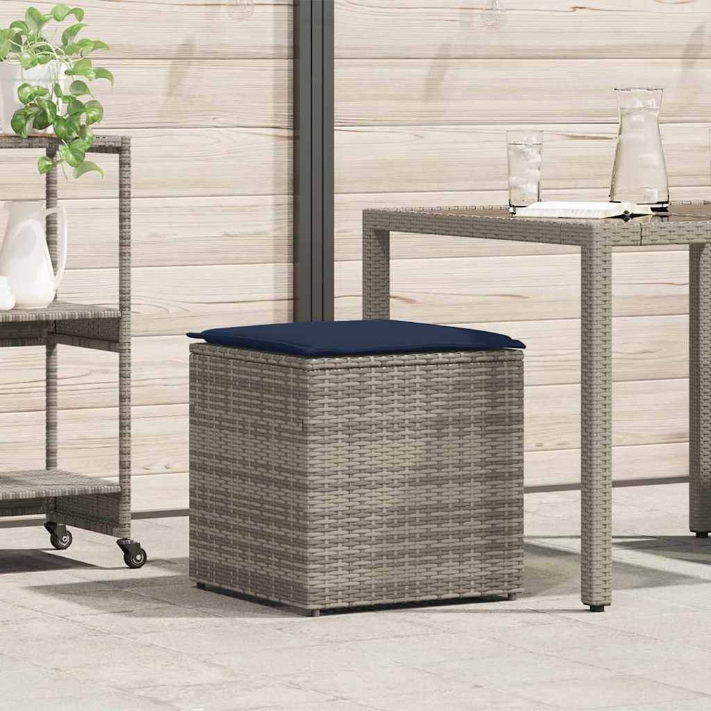 Storage Cushion Box in Grey 50 x 50 x 50 cm Poly Rattan