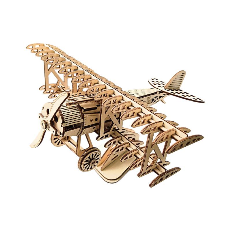 3D Wooden Airplane Puzzle: DIY Educational Toy & Creative Ornament
