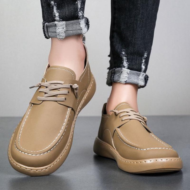Brytyjskie Męskie Skórzane Buty Trend Wiosenny Męskie Casualowe Buty do Chodzenia Klasyczne Męskie Płaskie Sneakersy Duży Rozmiar 39-46 Transgraniczne Buty Męskie