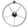 13.5inches Silver Stainless Steel Boat Steering Wheel 25 Degree Marine Yacht With Knob Convenient Easy To Install Marine Hardware