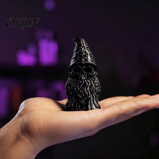 Durable PLA Resin Craft 3D Printed Skeleton Gnome Figurine, Gothic Skull Goblin Statue, Spooky Dark Desktop Decoration Ornament for Home Office