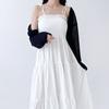 Shop   Women S Smock Banding Strap dreSS Vacation Look Cancan Long dreSS Won Wdr