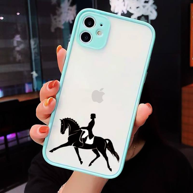 Horse Art Cartoon Design Pattern Phone Case Matte Transparent  For Iphone 7 8 11 12 Plus Mini X Xs Xr Pro Max Cover