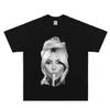 Viral Meme Blonde Spaghetti Gesicht Grafik T-Shirt Edgy Schwarz Oversized Unisex Streetwear Damen und Herren T-Shirt