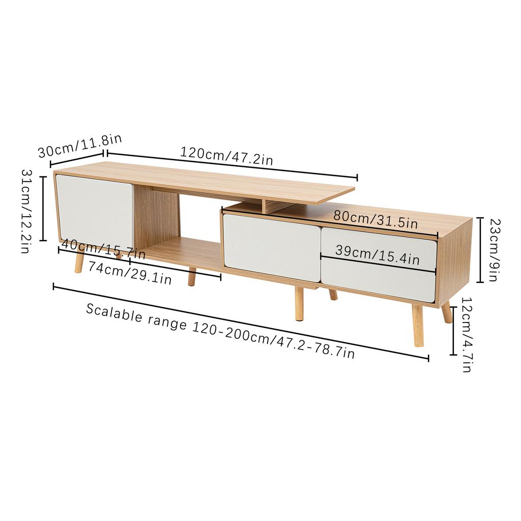 TV Stand, Modern with Doors, Adjustable Shelves Adjustable Length Beautiful Home Decoration Store Media, Electronic Products