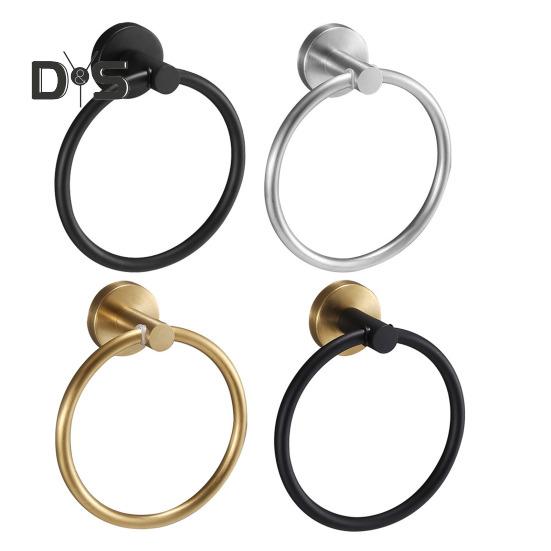 Handtuchring mit Saugnapf, Wandhalterung aus Metall, einfarbig, einfach zu installieren, Handtuchhalter für Badezimmer, Kleiderhaken
