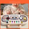 Wooden Educational Busy Board With Recording Machine And Led Lights For Toddlers Learning