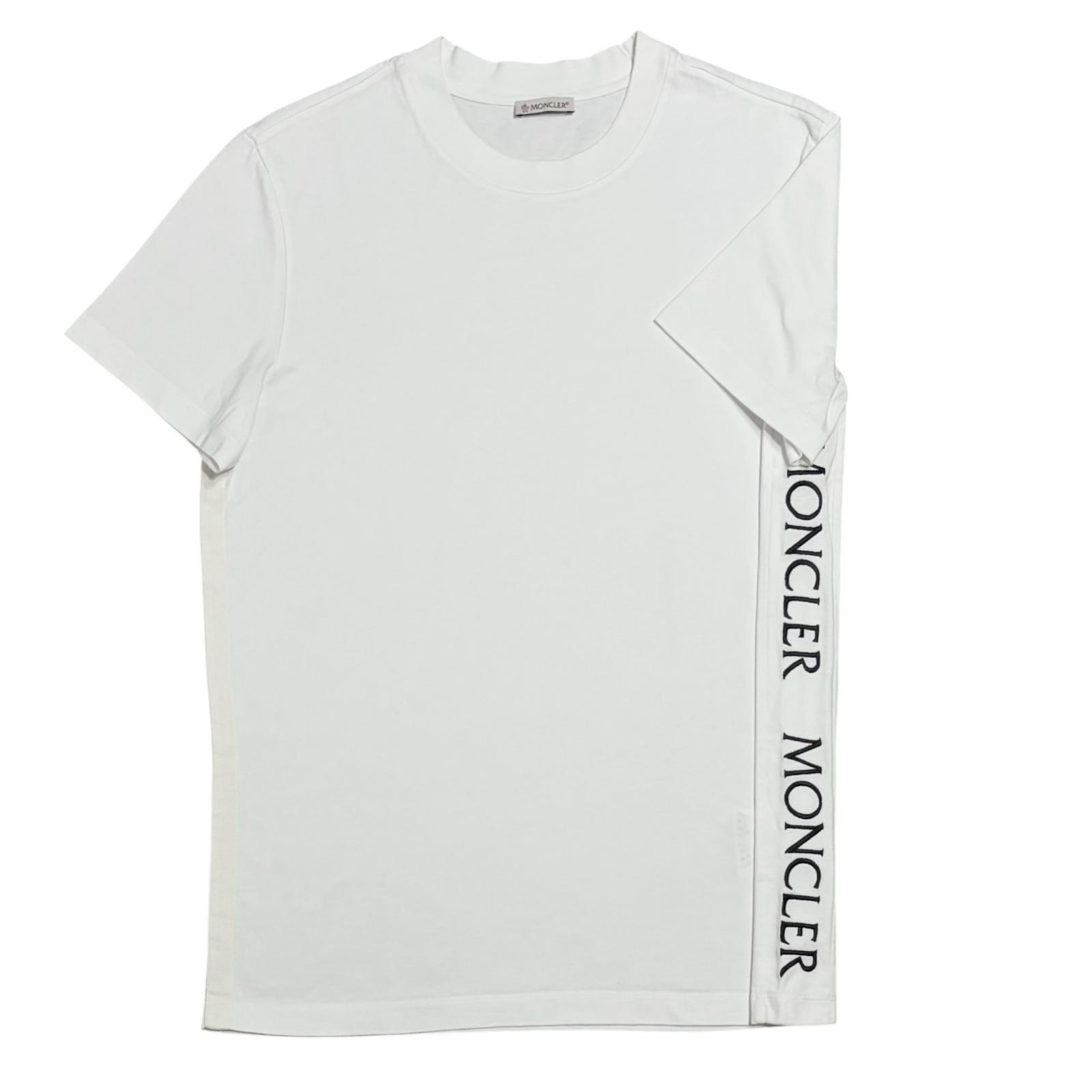 MONCLER Side Stripe T-Shirt White Men s Size M Model F10918C720108390T