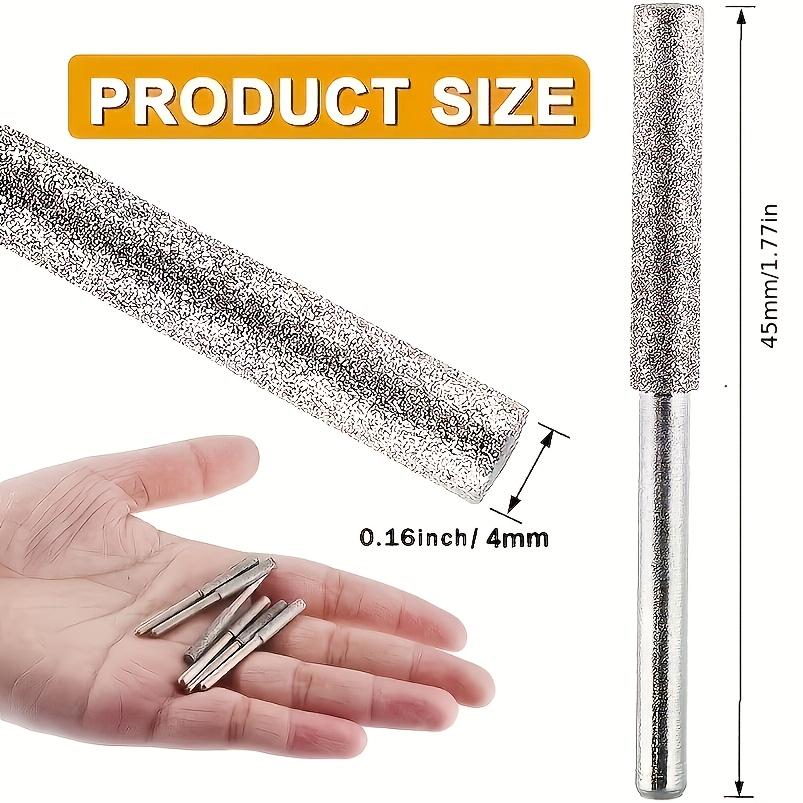 16pcs Diamond Chainsaw Sharpener Set, Titanium Coated Corundum Grinding Bits for Chain Saw, Artificial Jade, Glass, Metal, Wood Sharpening-Uncharged
