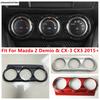 Red Central Control Air AC Conditioning Knob Panel Cover Trim ABS Accessories For Mazda 2 Demio 2015 -  CX-3 CX3 2016 - 2024