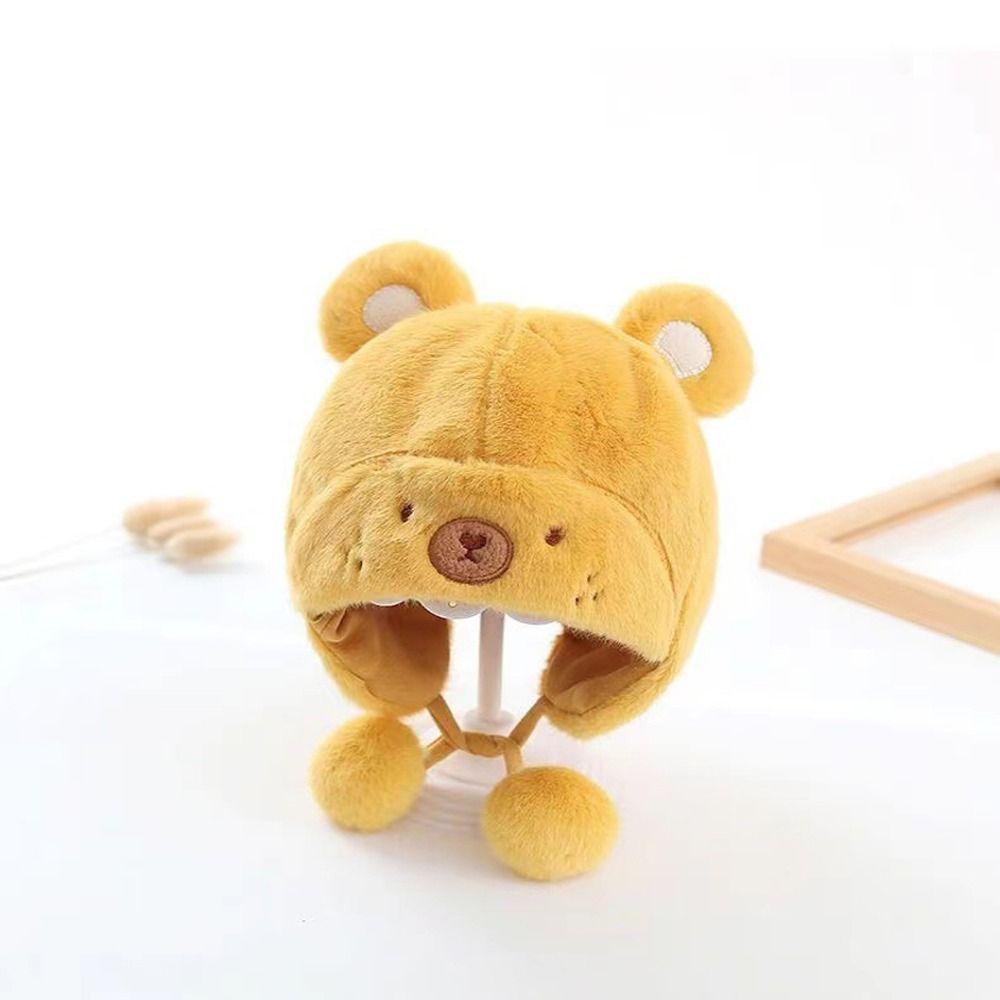 Baby Hat Infant Ears Protection Plush Bear Ear Boy Girl Cap Plush Beanie Hat Kids Earflap Baby Hat