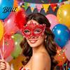 High End Ball Mask Halloween Princess Half Face Mask Venetian Masquerade Party Elegant with Lace Feather Rhinestones Adjustable Ribbon Women