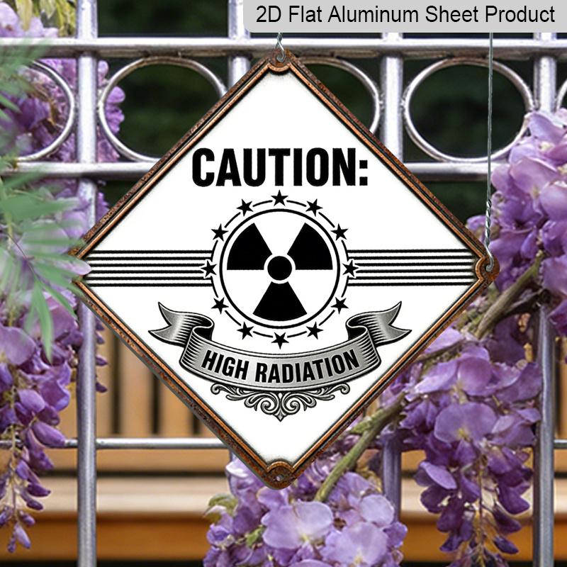 

2D Flat - 1pc Metal Warning Sign Themed Around Radiation, Designed As A Gift for Fans of Industrial Decor, and Is Suitable for Decorating Garages 20*20cm