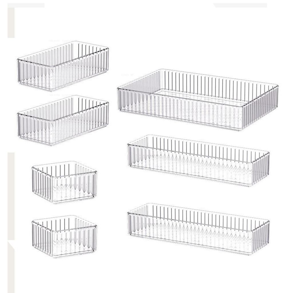 Makeup Organizer Caddy Acrylic Stackable Transparent Vanity Storage Bin for Cabinet Countertop Kitchen Dresser Hair Accessories