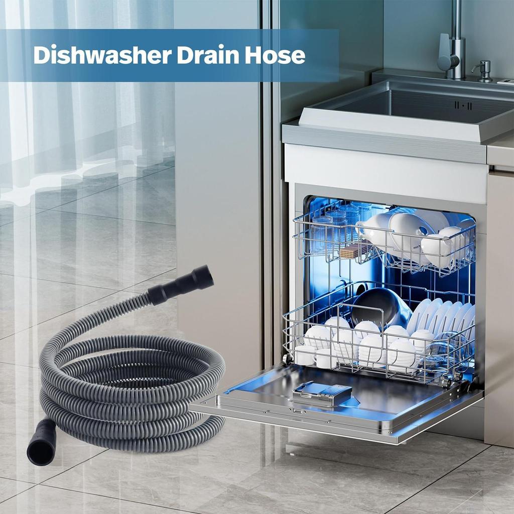 Dishwasher Drain Hose Heavy-Duty Dish Washer Replacement Hoses With Clamp Dishwasher Replacement Accessory For Home Hotel Rental