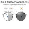 Photochromic Anti Blue Light Glasses Fashion Circular Glasses Frame UV Protection Outdoor Beach Sunglasses For Men Women