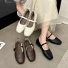 Spring/Autumn Fashion Buckle Single Women's Solid Color Model Square Toe Beautiful Casual and Comfortable Loafers