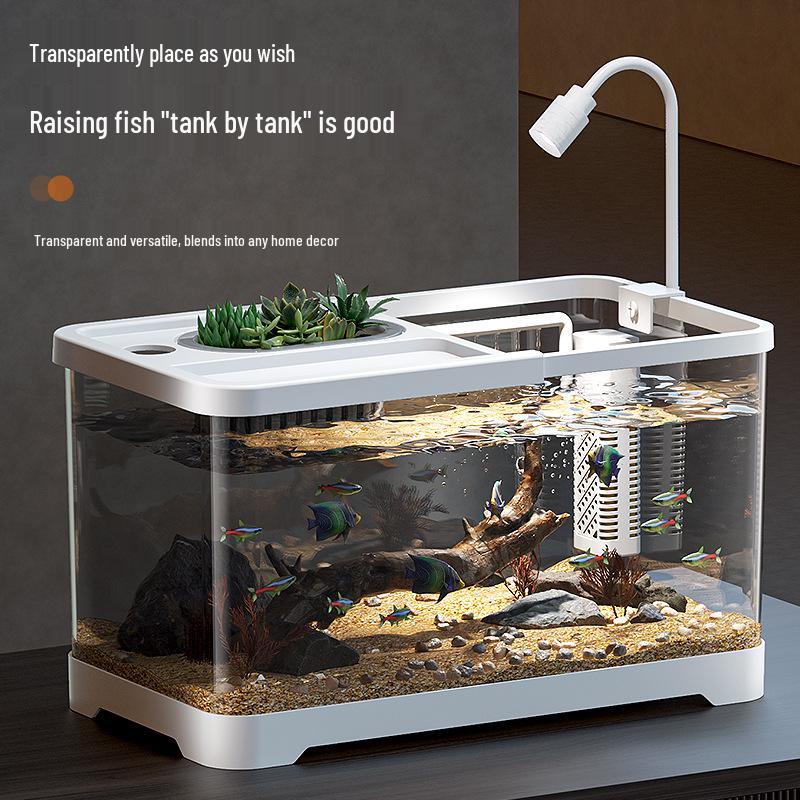 Acuario de Peces Betta de Alta Definición con Filtro y Oxigenador Integrados para Decoración de Sala de Estar