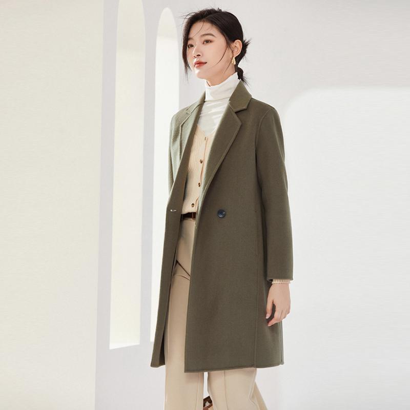 

100% Шерсть Женское Пальто MODERN NEW SAGA Осенний Шерстяной Блейзер Ручной Работы Пальто-Бушлат Зимнее Теплое Шерстяное Пальто XL зелёный